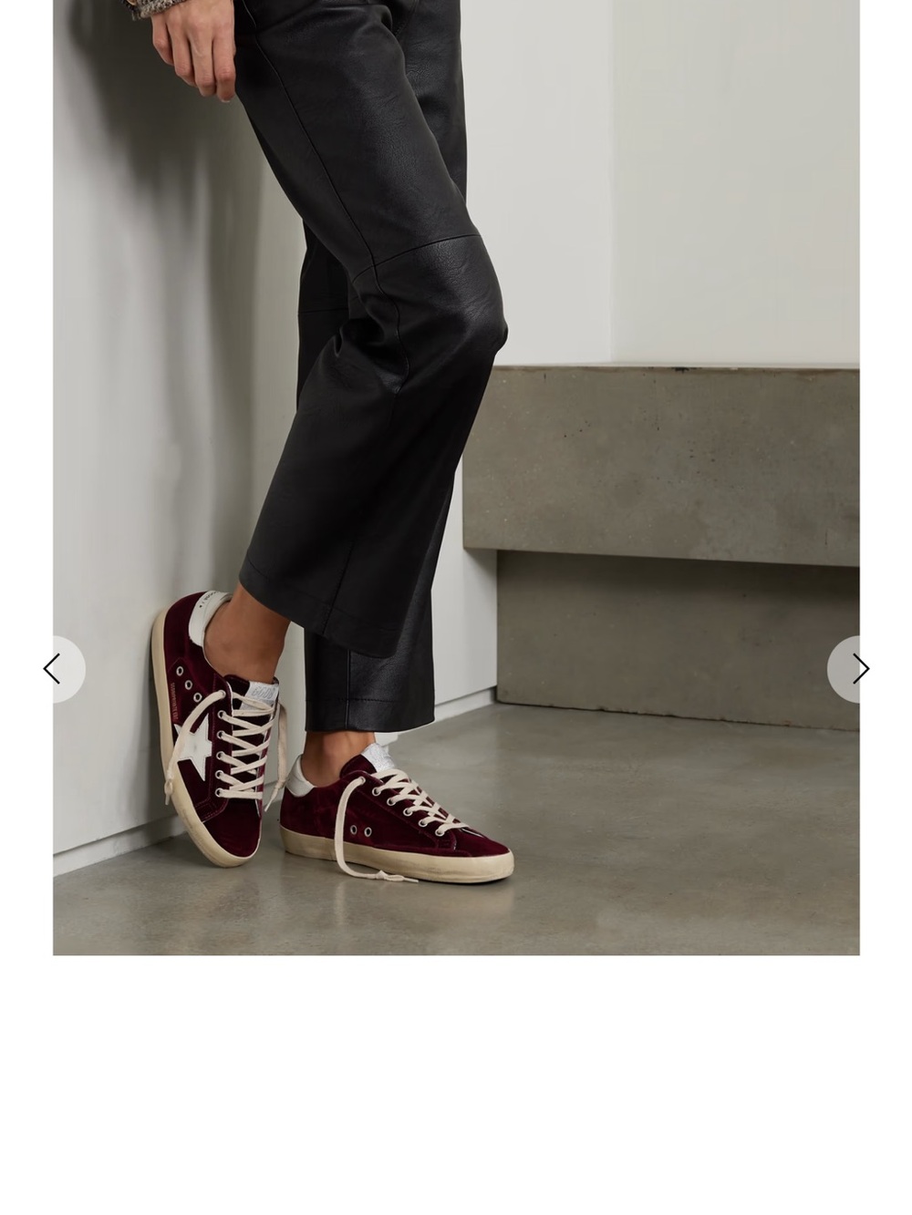 Golden Goose Velvet Burgundy Star Sneakers with White Heel - Picture 9 of 11